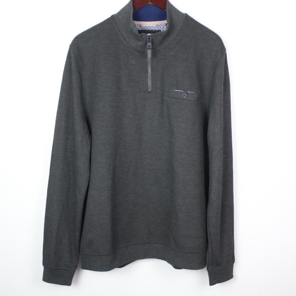 Ted Baker Mens Size 6 (2XL) Curbing Slim Fit Quarter 1/4 Zip Pullover